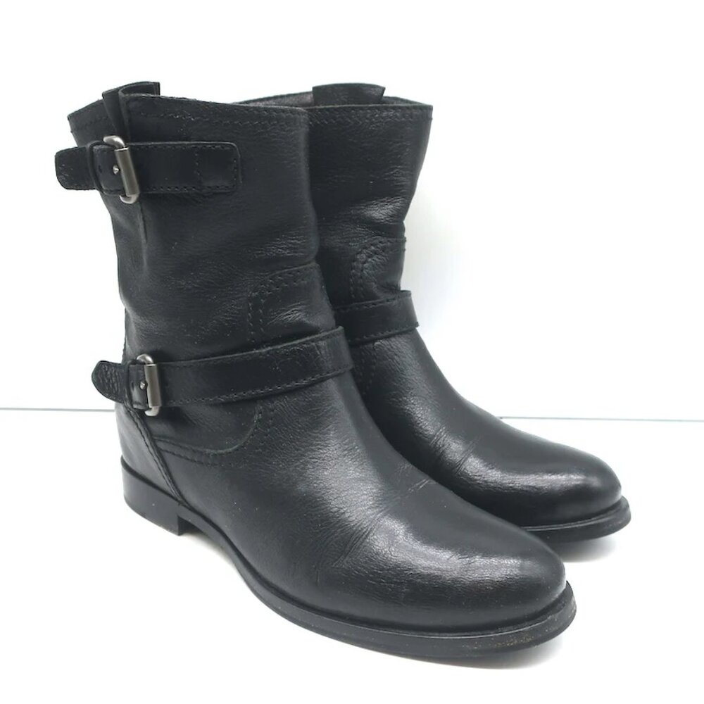 Prada Women's Black Motorcycle Boots with Buckle 39 / 8.5